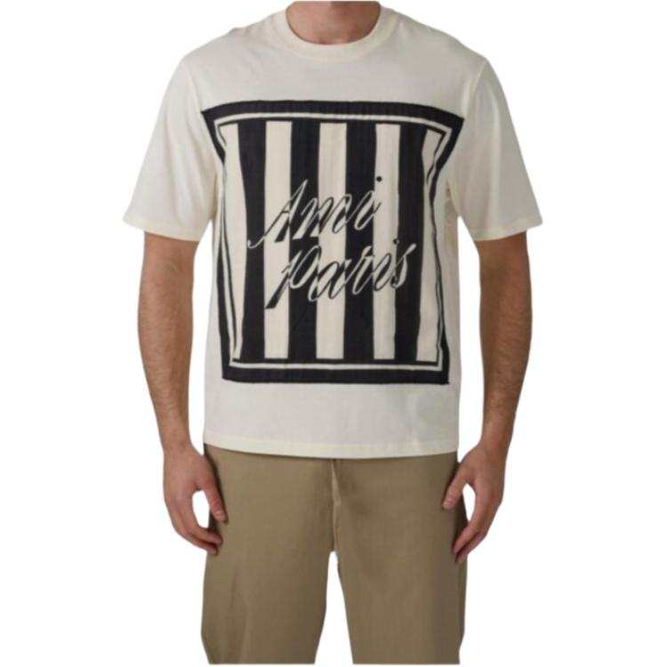 AMIPARIS T Shirts Men's Cream Crew Neck