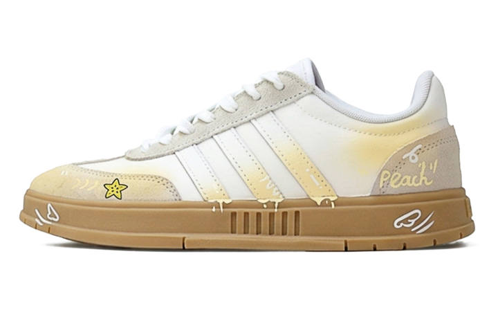 Adidas Adidas Gradas Peach Milk Coffee Suede Abrasion Resistant Slip Resistant Low top Skateboard Shoes Unisex Custard