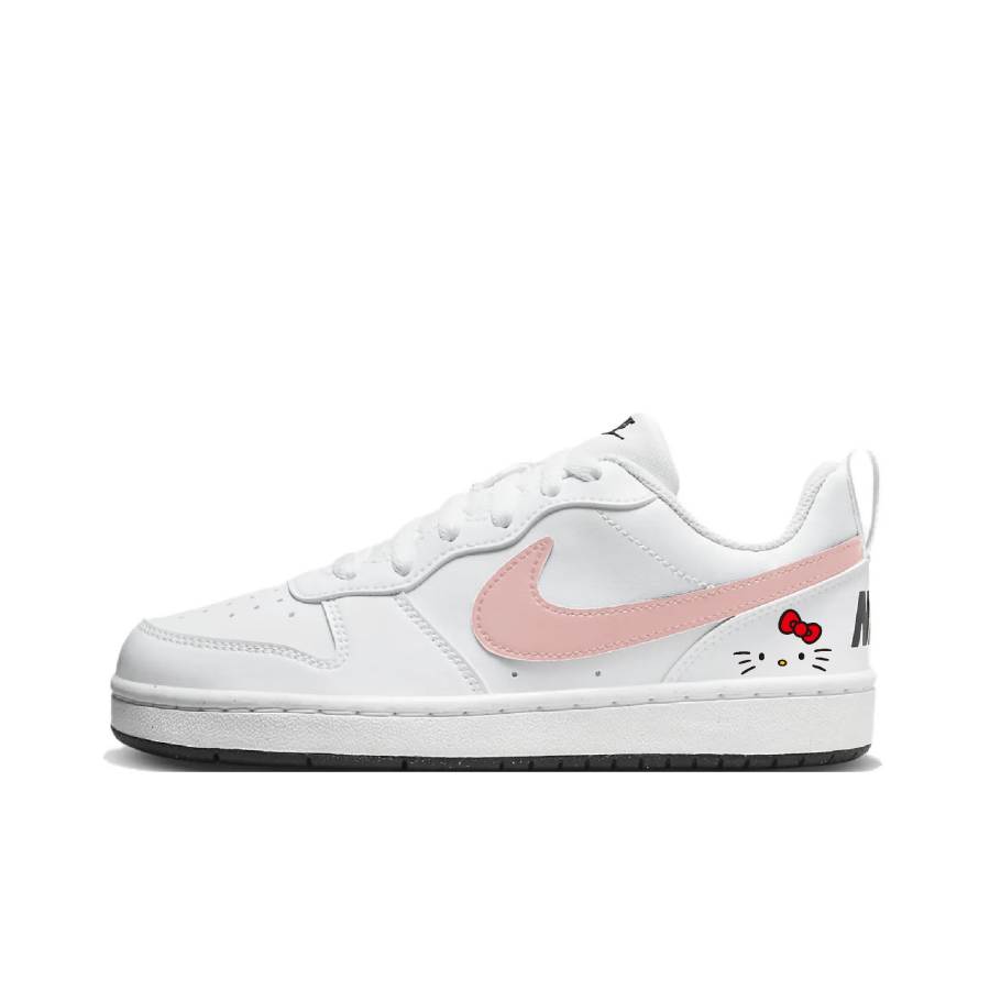 Nike Nike Court Borough 2 Pink Cherry Blossom Sweet Cat Abrasion Resistant Slip Resistant Low top Skateboard Shoes Unisex