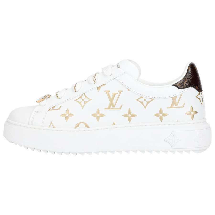 LOUIS VUITTON Time Out Sneakers 'White With Gold Monogram' Women's