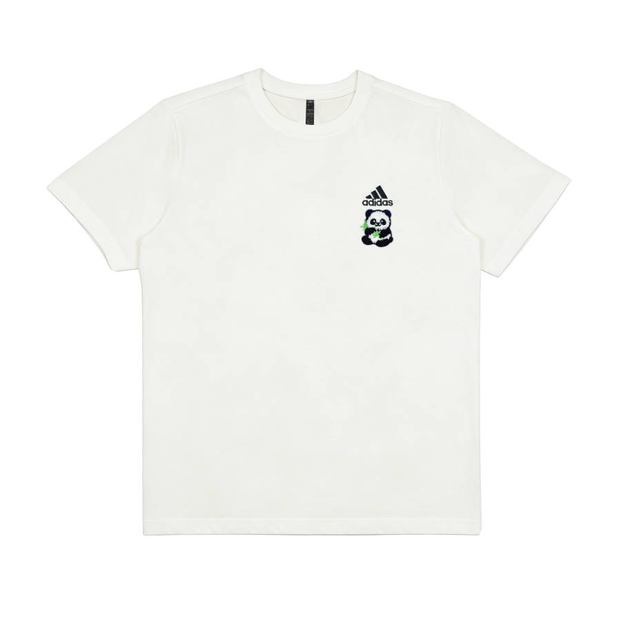 Adidas Adidas T Shirts Unisex Ecru Crew Neck Moderate Straight Fit