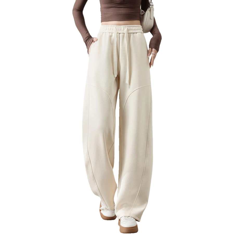 Tonlion Casual Pants Women's Moderate Wide Leg Pants
