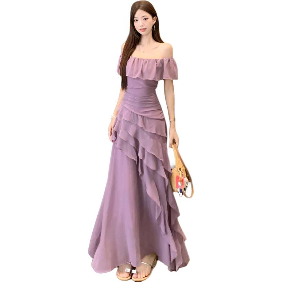 JBBCN Slip Dresses Women's Dress Boat Neck Thin Long