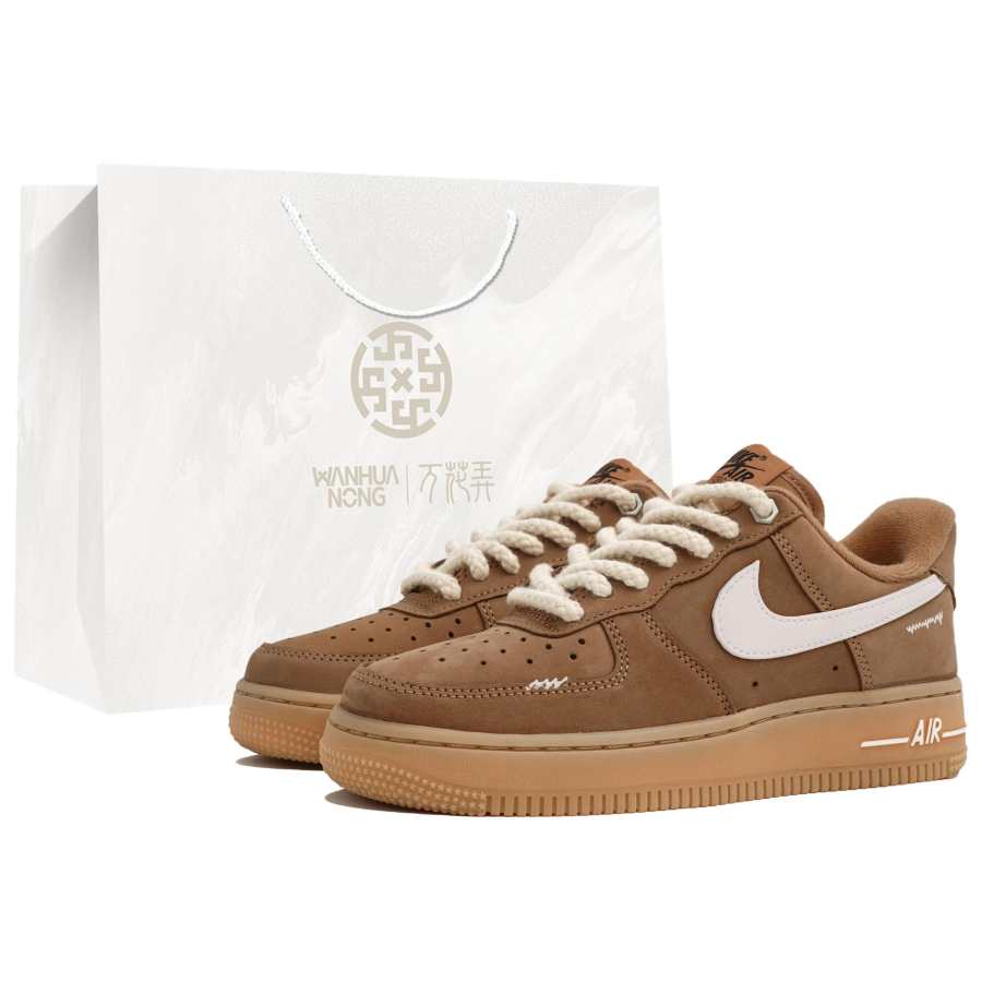 Nike Nike Air Force 1 Slip Resistant Slip Resistant Low top Skateboard Shoes Unisex Khaki