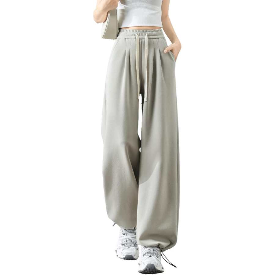 Tonlion Casual Pants Women's Moderate Wide Leg Pants