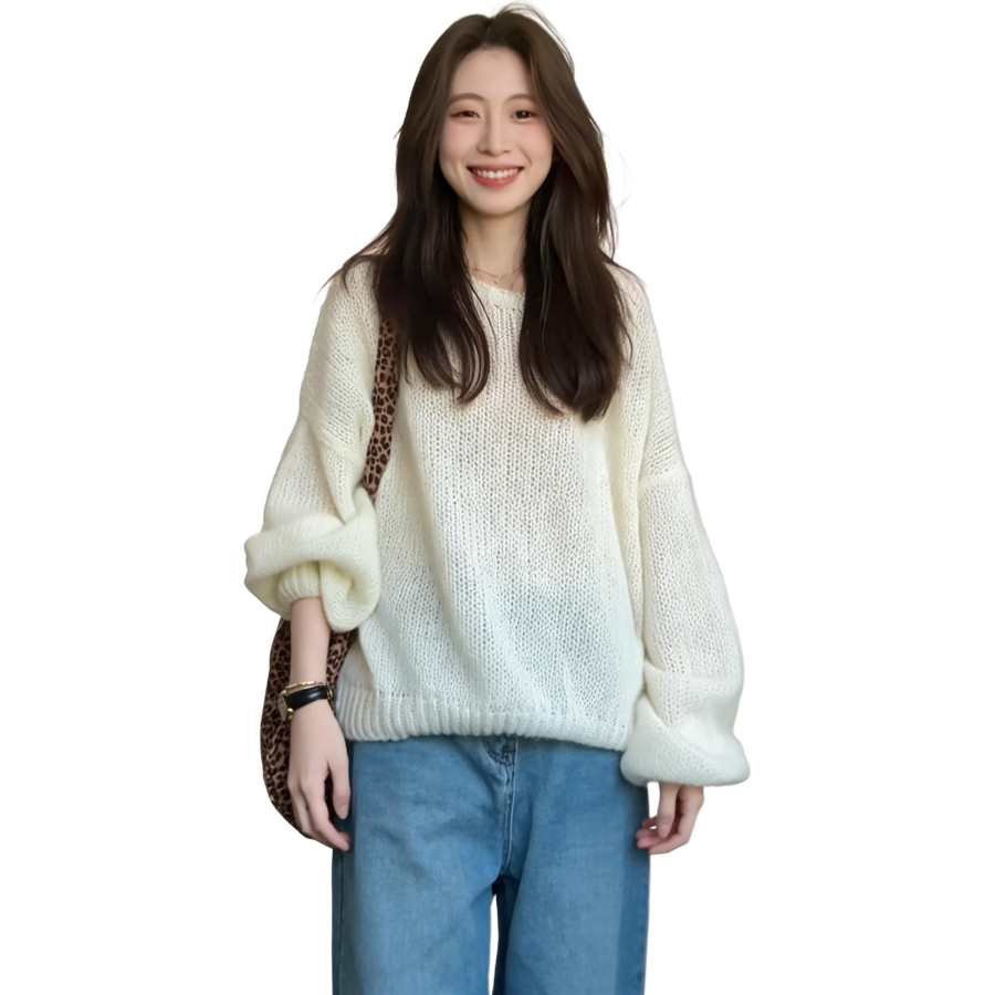 JBBCN Knitwear Women's Apricot Crew Neck Moderate
