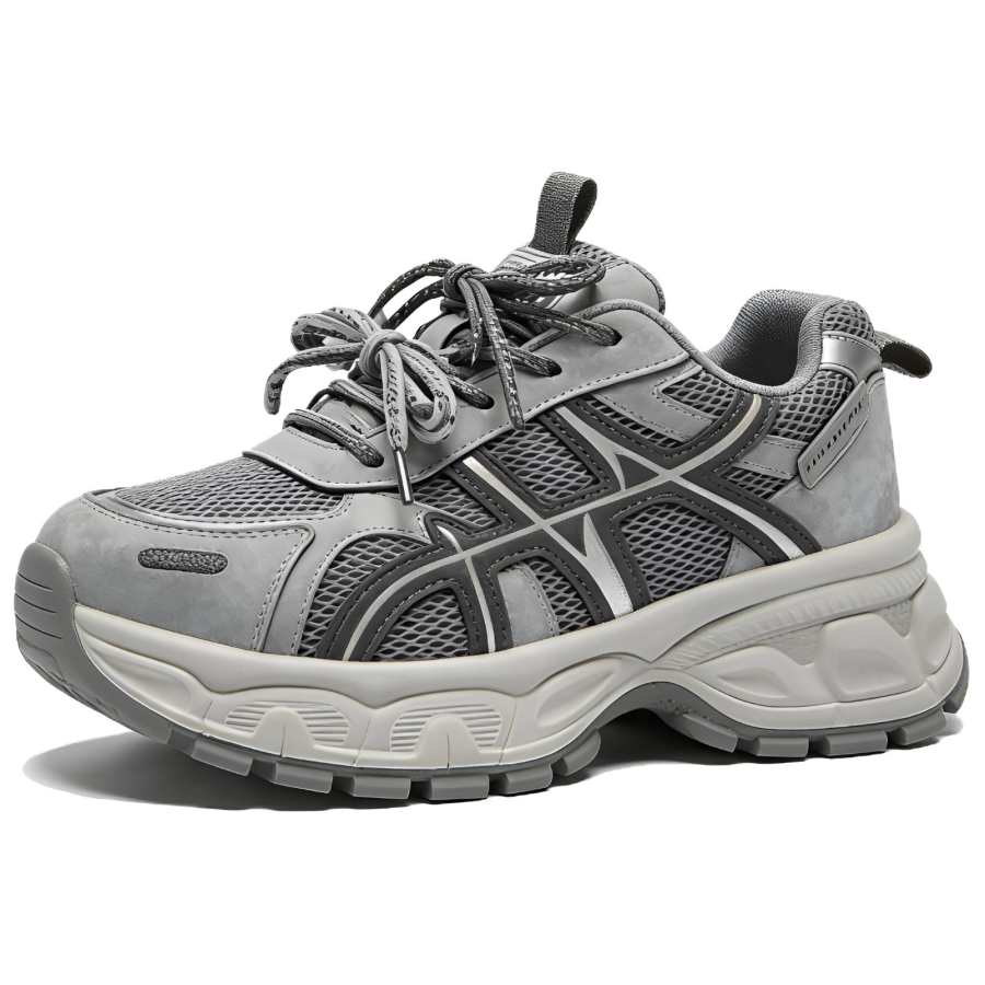 JBBCN Chunky Sneakers Women's Low Top Gray/Purple