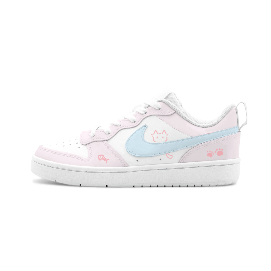 Nike Nike Court Borough 2 Meowth Abundance Leather Cushioning Abrasion Resistant Slip Resistant Low top Skateboard Shoes