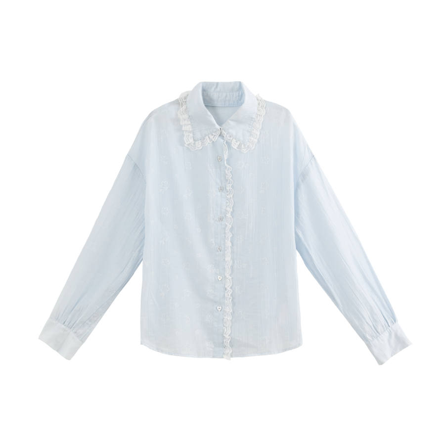 SNBL SNBL Shirts Women's Sky Blue Lapel Thin Other