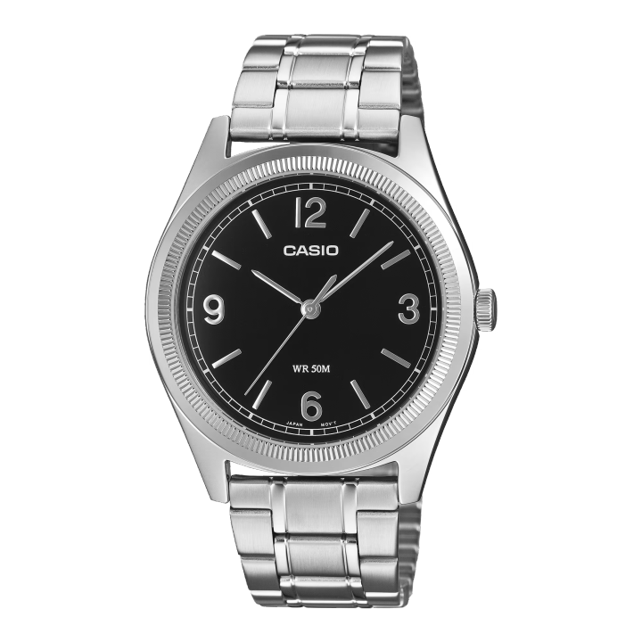 CASIO CASIO Standard Quartz Movement Stainless Steel Strap Watch Men's Watches Black Dial