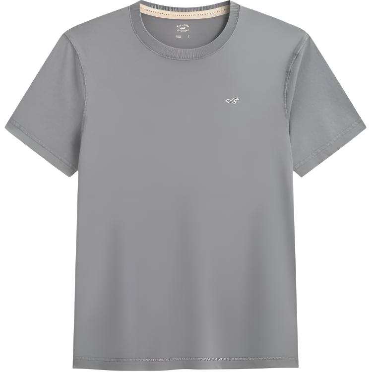 Hollister/ T Shirts Men's Gray Crew Neck Moderate Straight Fit