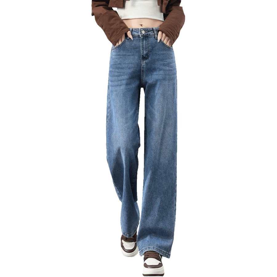Tonlion Jeans Women's Light Blue Moderate Straight Fit Pants