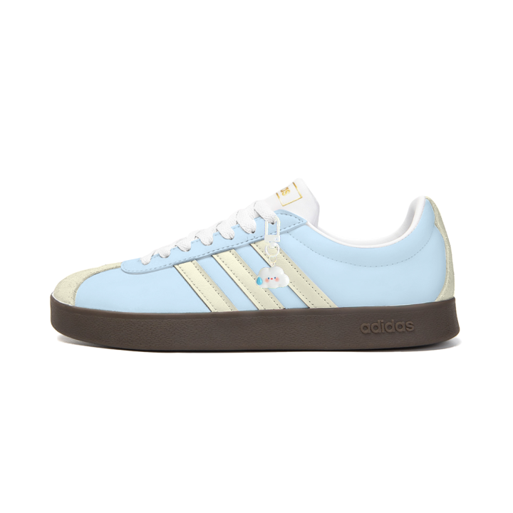 Adidas Adidas Vl Court Classic Lemon Blue Cloud Trail Synthetic Leather Cushioning Abrasion Resistant Low top Skateboard Shoes