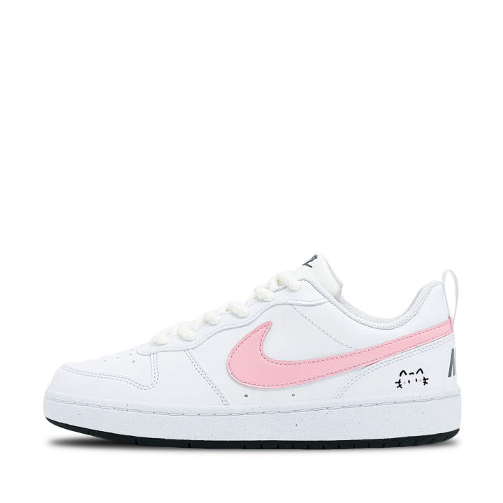 Nike Nike Court Borough Sweet Pink Kitten Synthetic Leather Abrasion Resistant Slip Resistant Low top