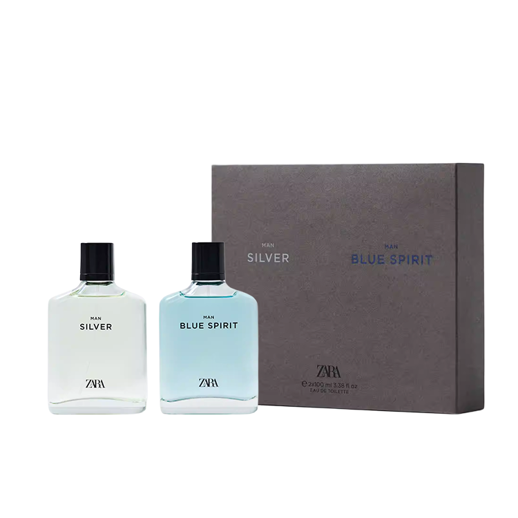 ZARA New Arrival Men's Elegant Perfume+Silver Perfume Floral Fruity Eau De Toilette 100ml*2
