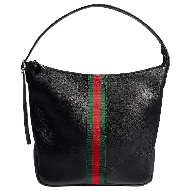 GUCCI Leather Shoulder Bag Medium Women's Black