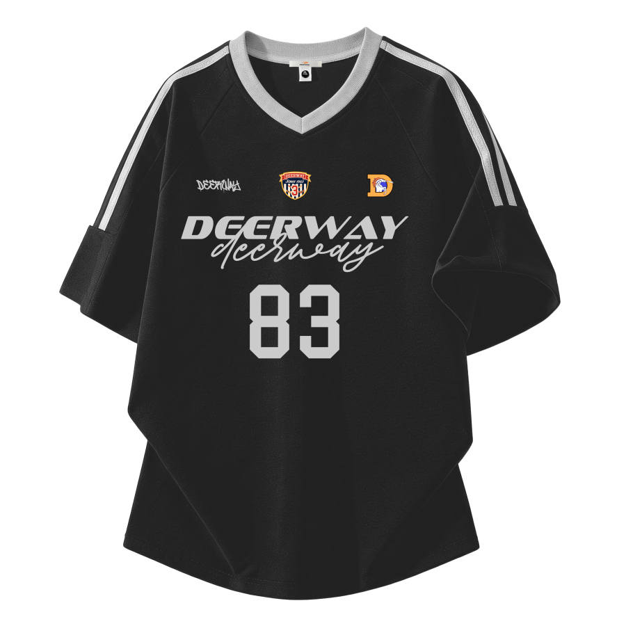 DEERWAY T Shirts Unisex V Neck Moderate Straight Fit