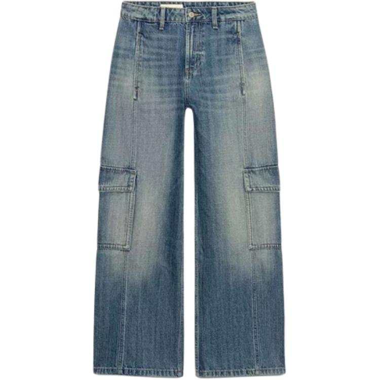 ZARA Jeans Women's Blue Moderate Wide Leg Pants