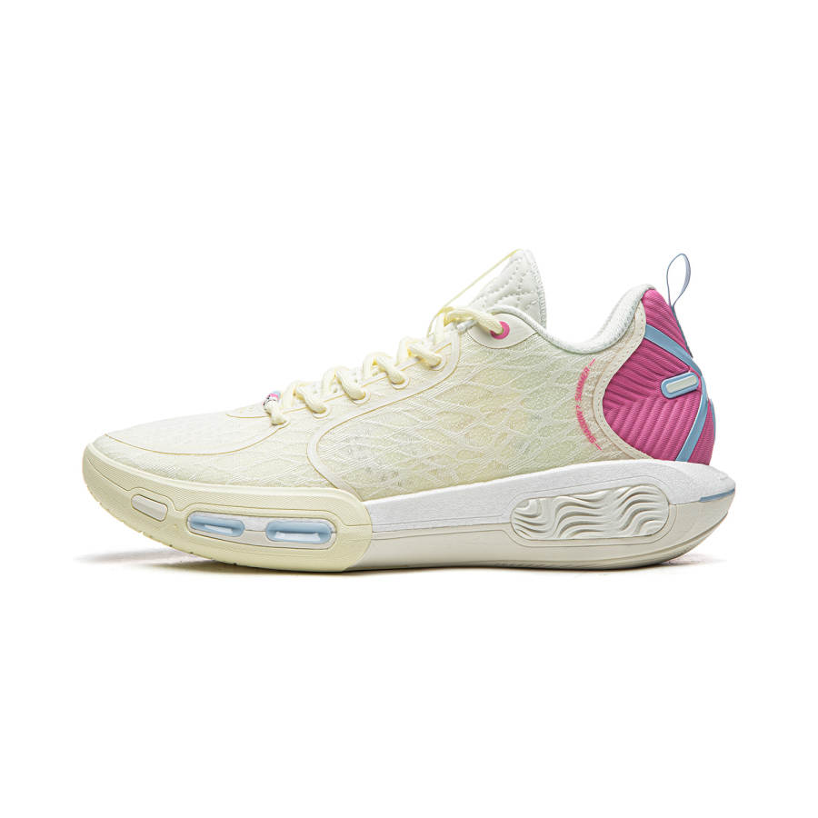 Li-Ning Li Ning Wade Shadow 7 Cushioning Slip Resistant Breathable Low top Basketball Shoes Men's White Pink