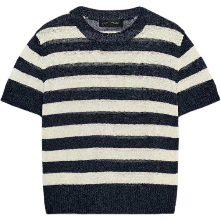 ZARA Knitwear Women's Stripes Crew Neck Moderate
