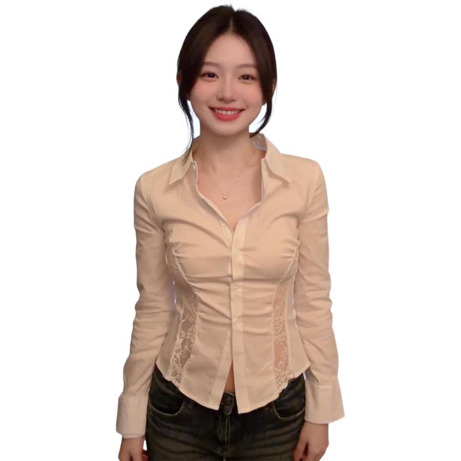 JBBCN JBBCN Shirts Women's White Lapel Moderate