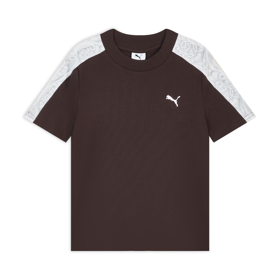 PUMA T Shirts Women's Chocolate Brown 13 Crew Neck Moderate