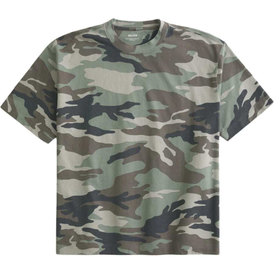 Hollister/ T Shirts Men's Green Crew Neck Moderate