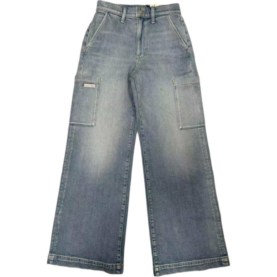 Calvin Klein Jeans Women's Light Blue Moderate Straight Fit Pants