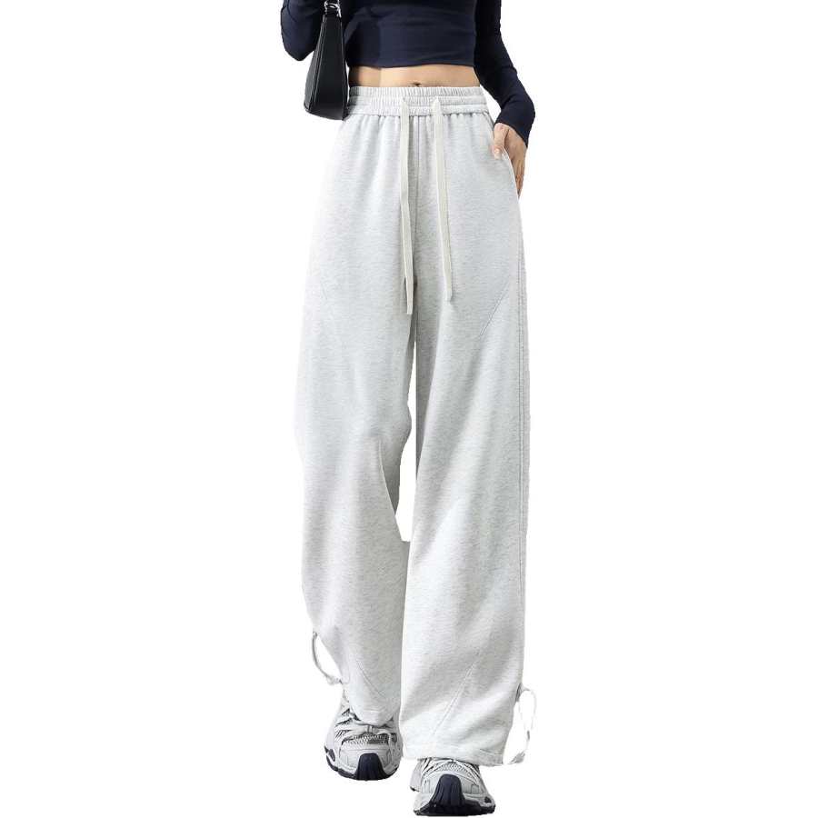 Tonlion Casual Pants Women's Moderate Wide Leg Pants