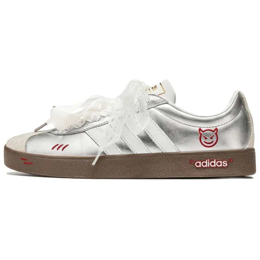 Adidas Adidas VL COURT 2.0 German Army Trainers, Angel Demon Abrasion Resistant Low top Vintage T Trainers Unisex Silver White