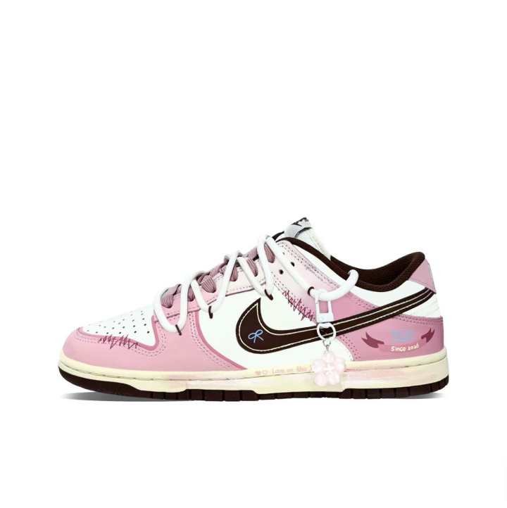 Nike Nike Dunk Abrasion Resistant Low top Skateboard Shoes Women's Pink Brown