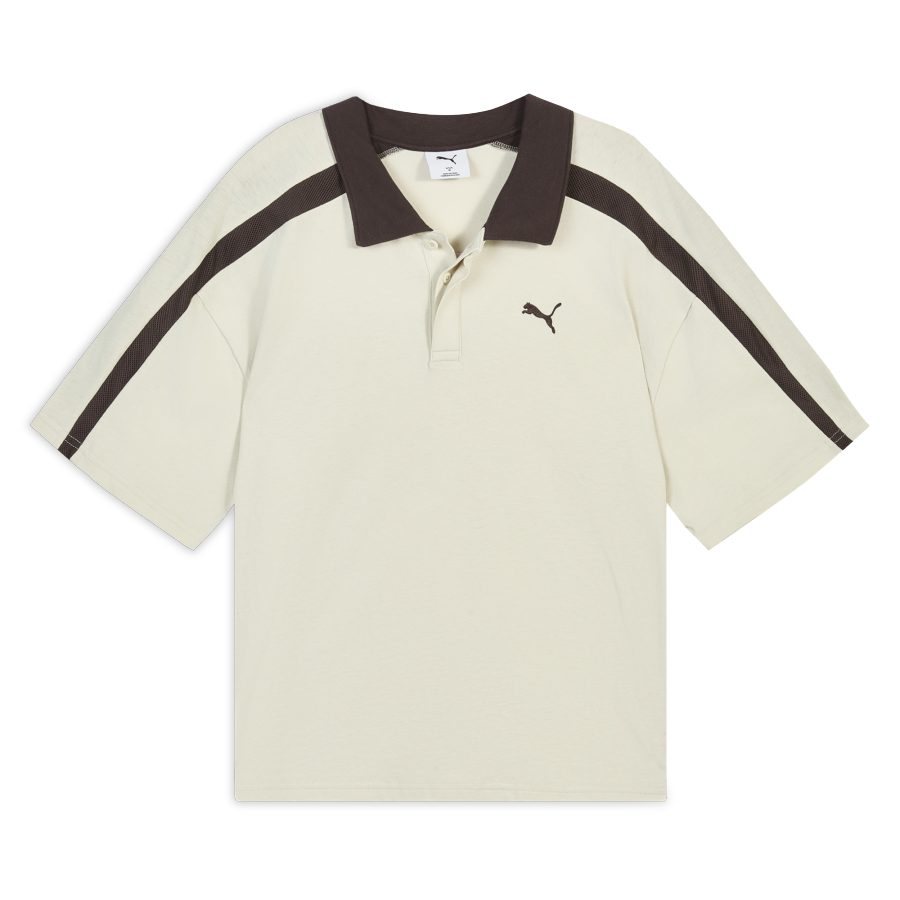 PUMA T7 Polo Shirts Men's Snow White Lapel Moderate