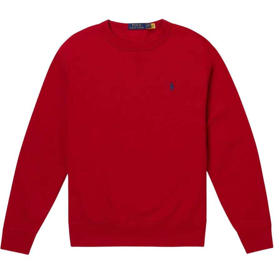 Polo Ralph Lauren SS26 Pony Logo Solid Color Crew Neck Fleece Lined Sweatshirt Men's