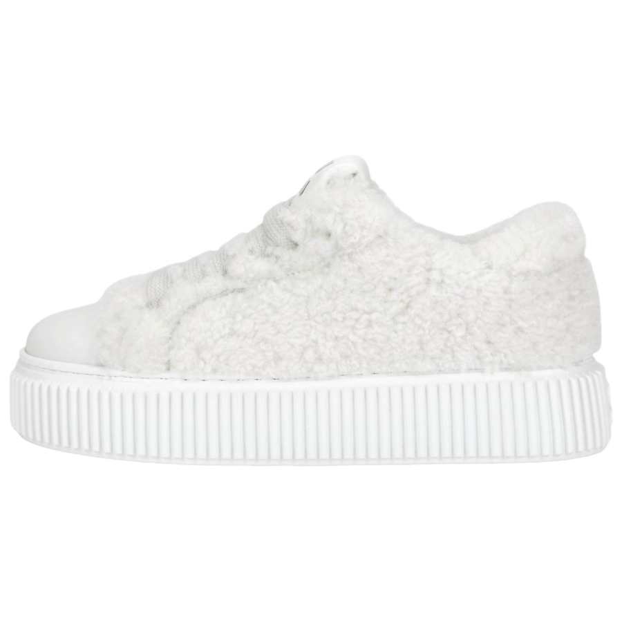 MIU MIU Height Increasing Low top Skateboard Shoes Women's White