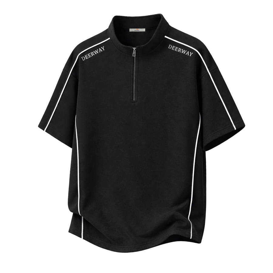 DEERWAY T Shirts Unisex Stand Collar Moderate Straight Fit