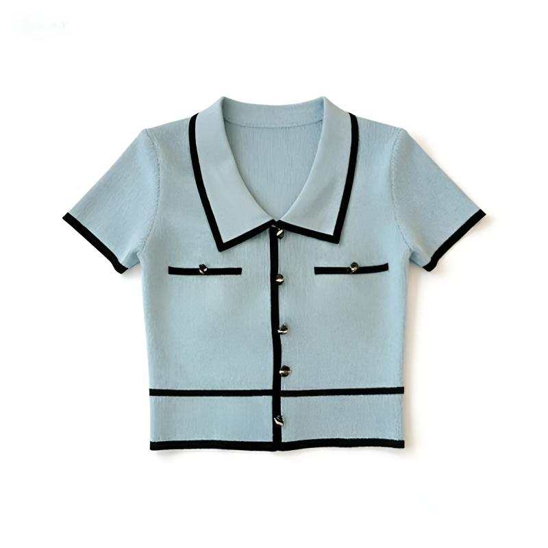 DUSHE Women's Apparel Knitted Fabric Polo Shirt Women's
