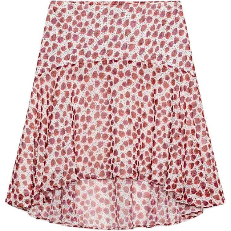 ZARA Casual Long Skirts Women's Nude/Red Moderate Midi Skirt Other