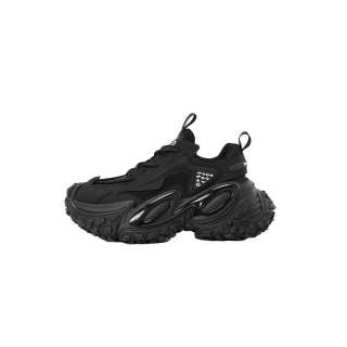 BAIFENHAO Slip Resistant, Abrasion Resistant, Height Increasing Low top Chunky Sneakers Unisex Black