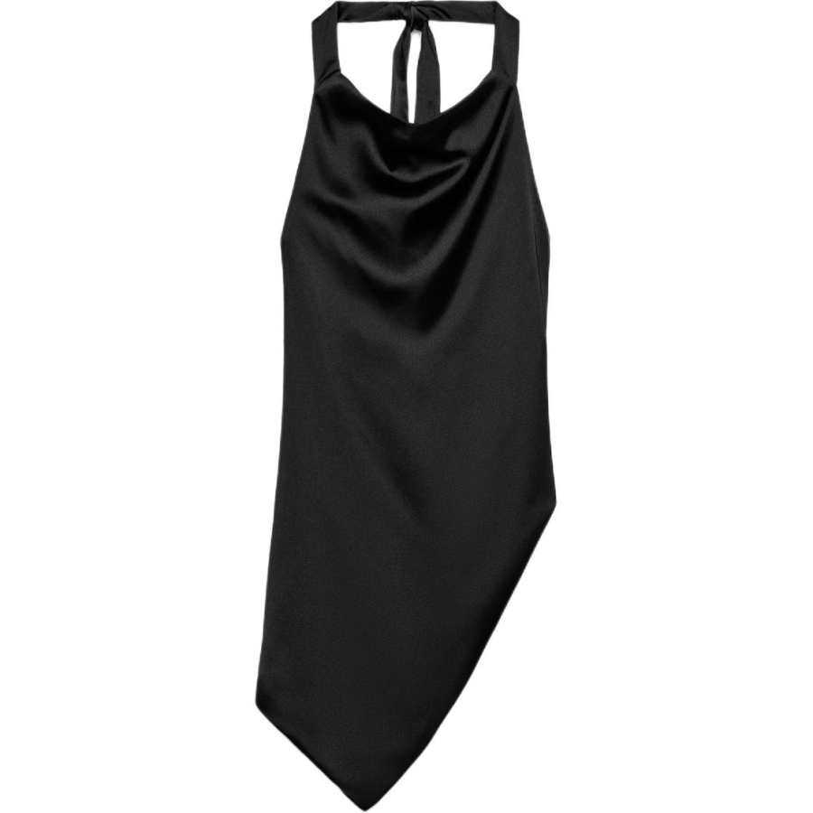 ZARA Tank Tops Women's Black Halter Moderate Halter Neck