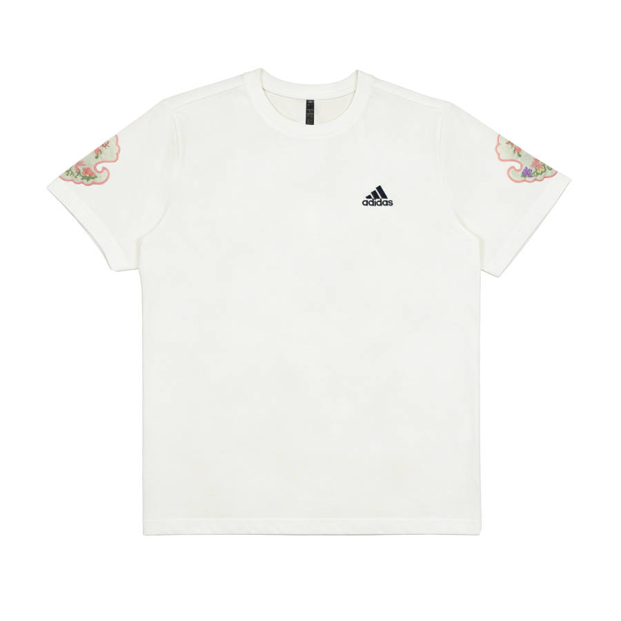 Adidas Adidas T Shirts Unisex Ecru Crew Neck Moderate Straight Fit