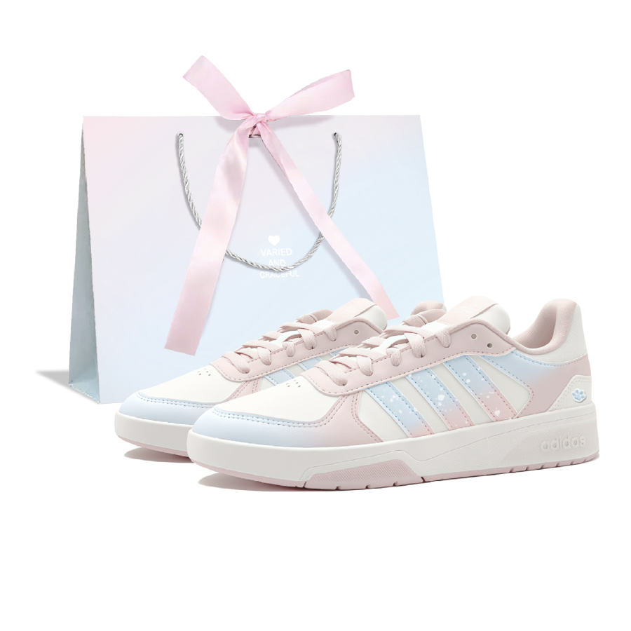 Adidas Adidas COURTBEAT Maris Sal Peach Lightweight Breathable Low top Skateboard Shoes Women's Blue Pink White