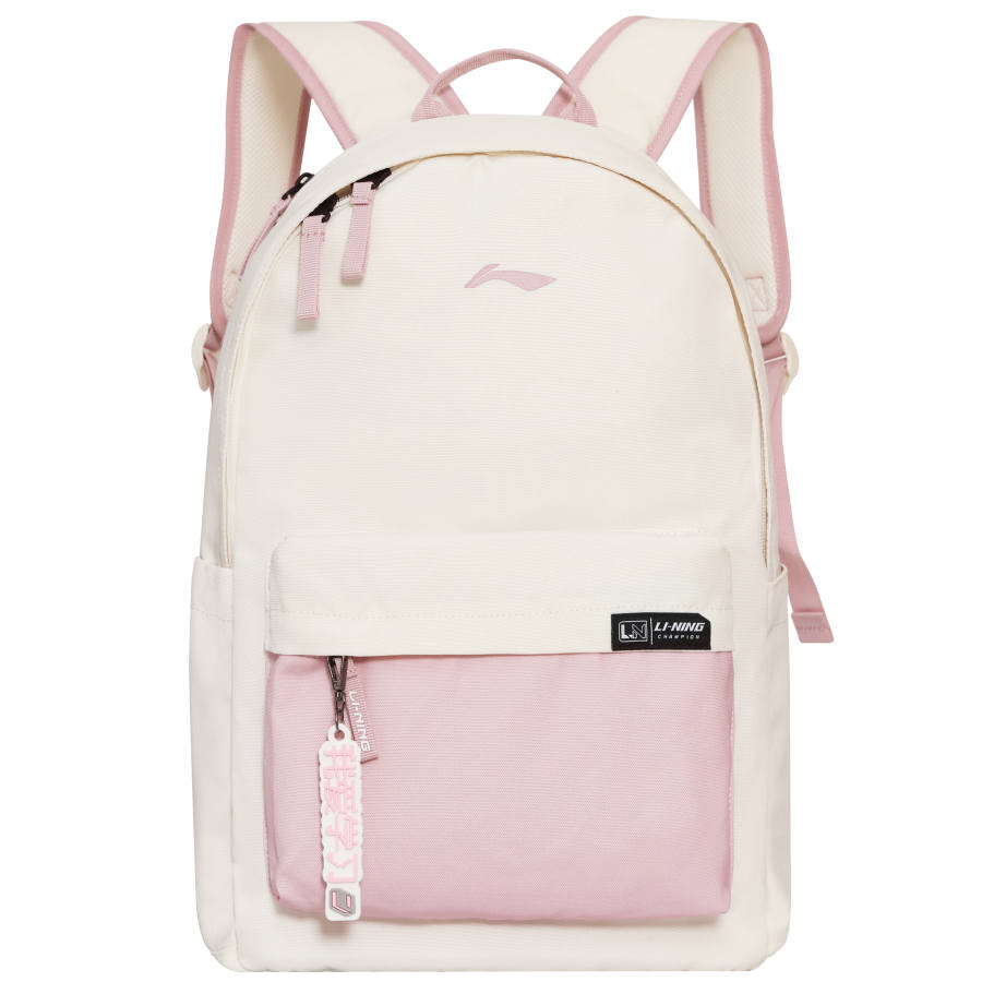 Li-Ning Li Ning Polyester Backpack Unisex White & Pink