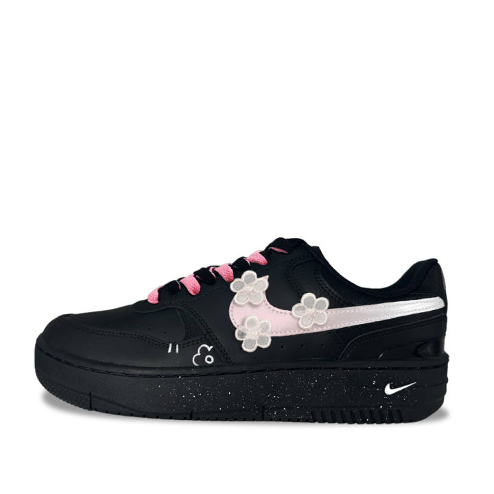 Nike Nike Gamma Force Pink Cloud Floral Note 1 Synthetic Leather Low top Skateboard Shoes Women's Black
