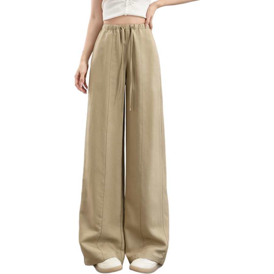 Tonlion Casual Pants Women's Moderate Wide Leg Pants