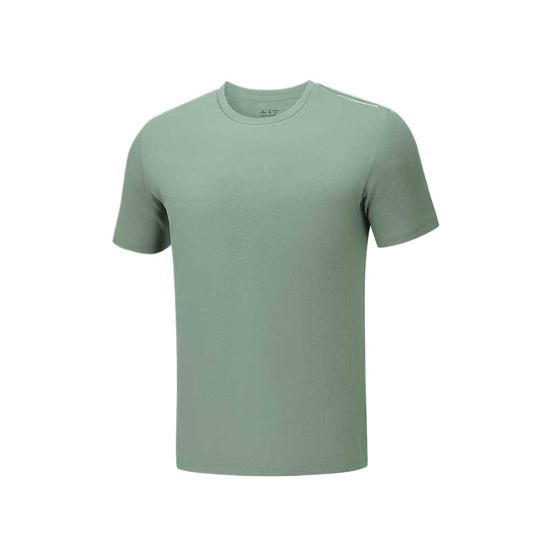 Skechers T Shirts Men's Field Green 0473 Crew Neck Moderate Straight Fit