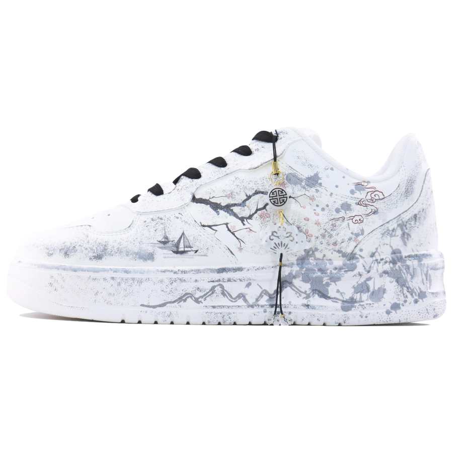 Anta Inkstep Cushioning Slip Resistant Low top Skateboard Shoes Men's White Gray