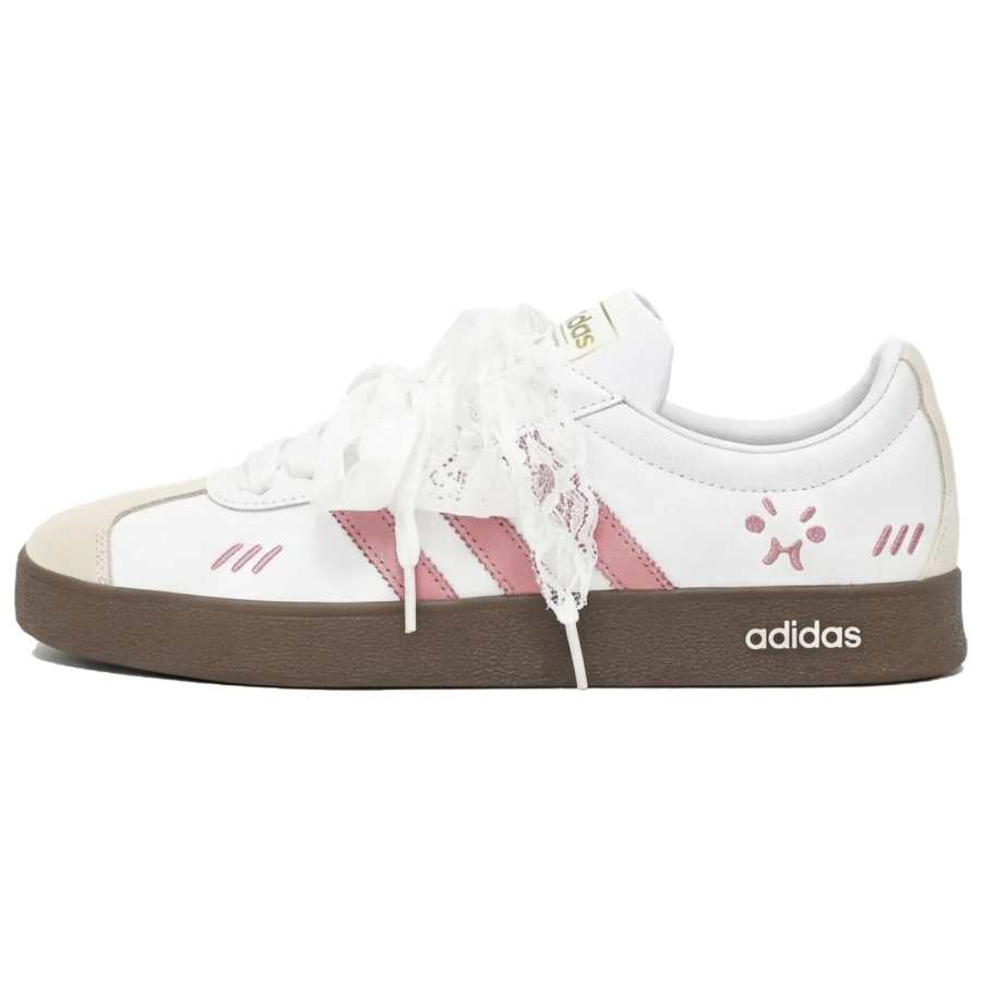 Adidas Adidas VL COURT 2.0 German Army Trainers, Peach Bag Abrasion Resistant Low top Vintage T Trainers Unisex White Pink