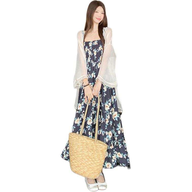 JBBCN Slip Dresses Women's Camisole Dress Cardigan Not Included Square Collar Thin Long