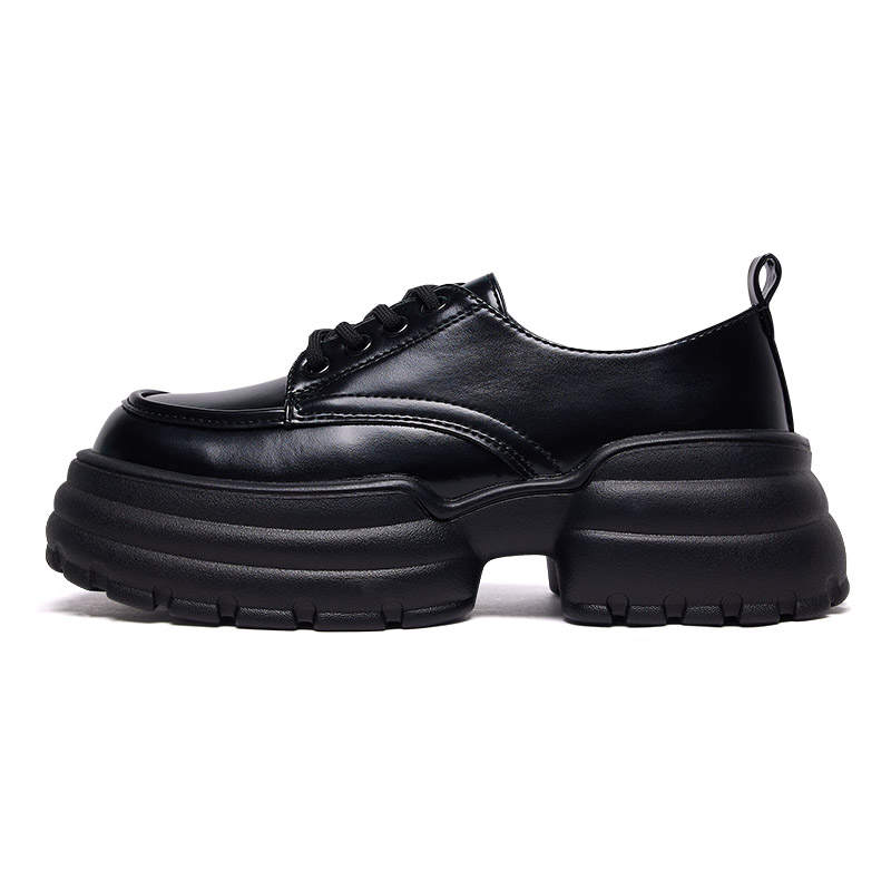Warrior Platform Height Increasing Loafers Plain British Style Small Leather Shoes Women's