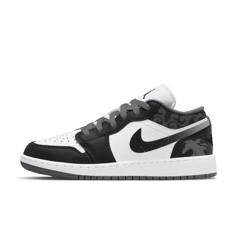 Jordan Jordan Air Jordan 1 Cloud Stepping Black Slip Resistant Abrasion Resistant Low top Children's Basketball Shoes